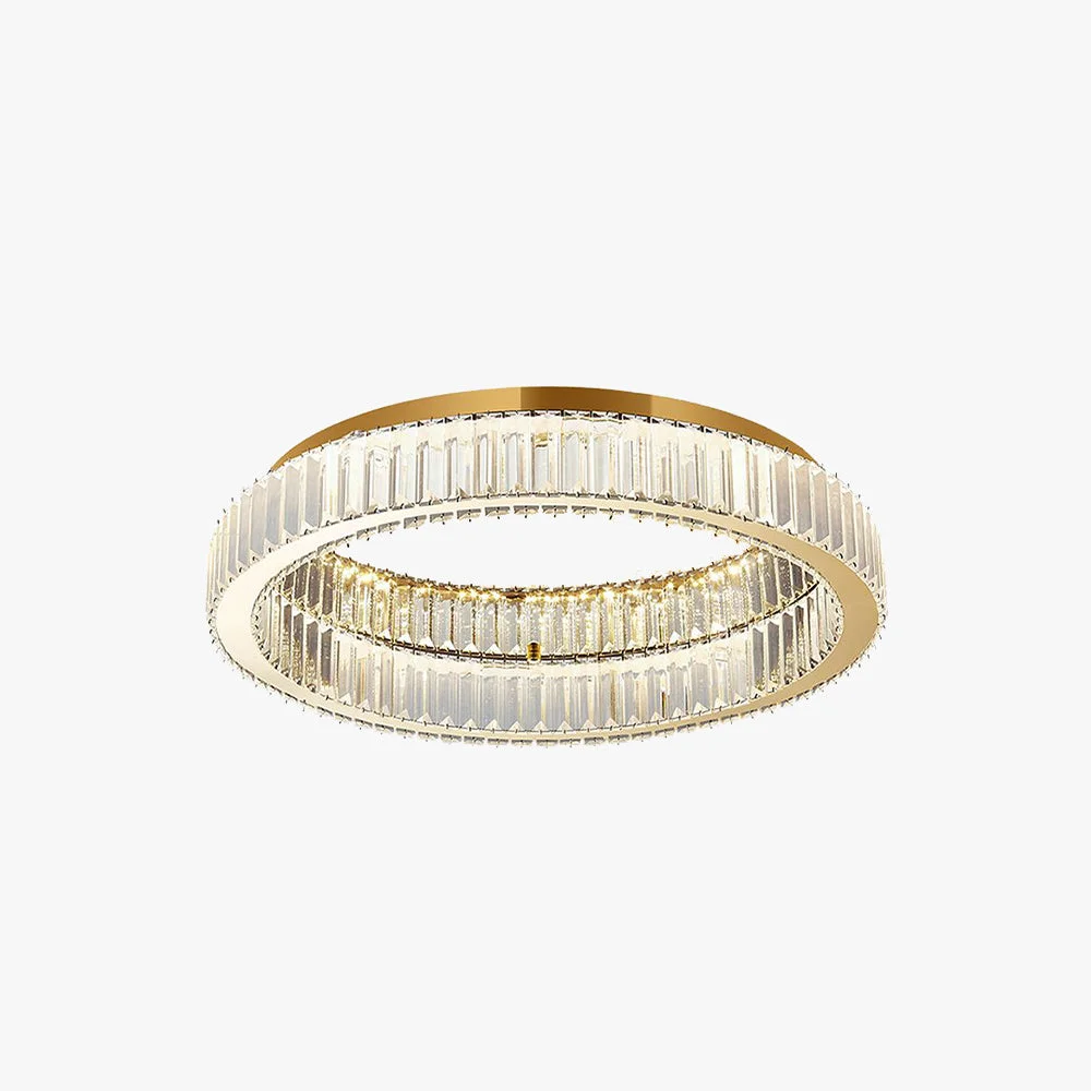 Verified Marliyn Modern Art Deco Circle Crystal Metal Flush Mount Ceiling Light Gold Certified