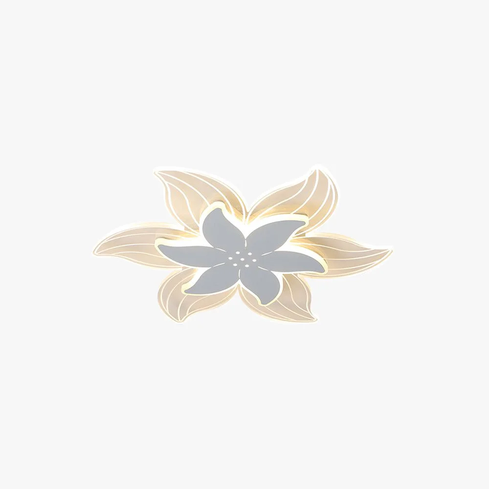 Functional Hana Designer Flower Shape White Flush Mount Ceiling Light White Crafted