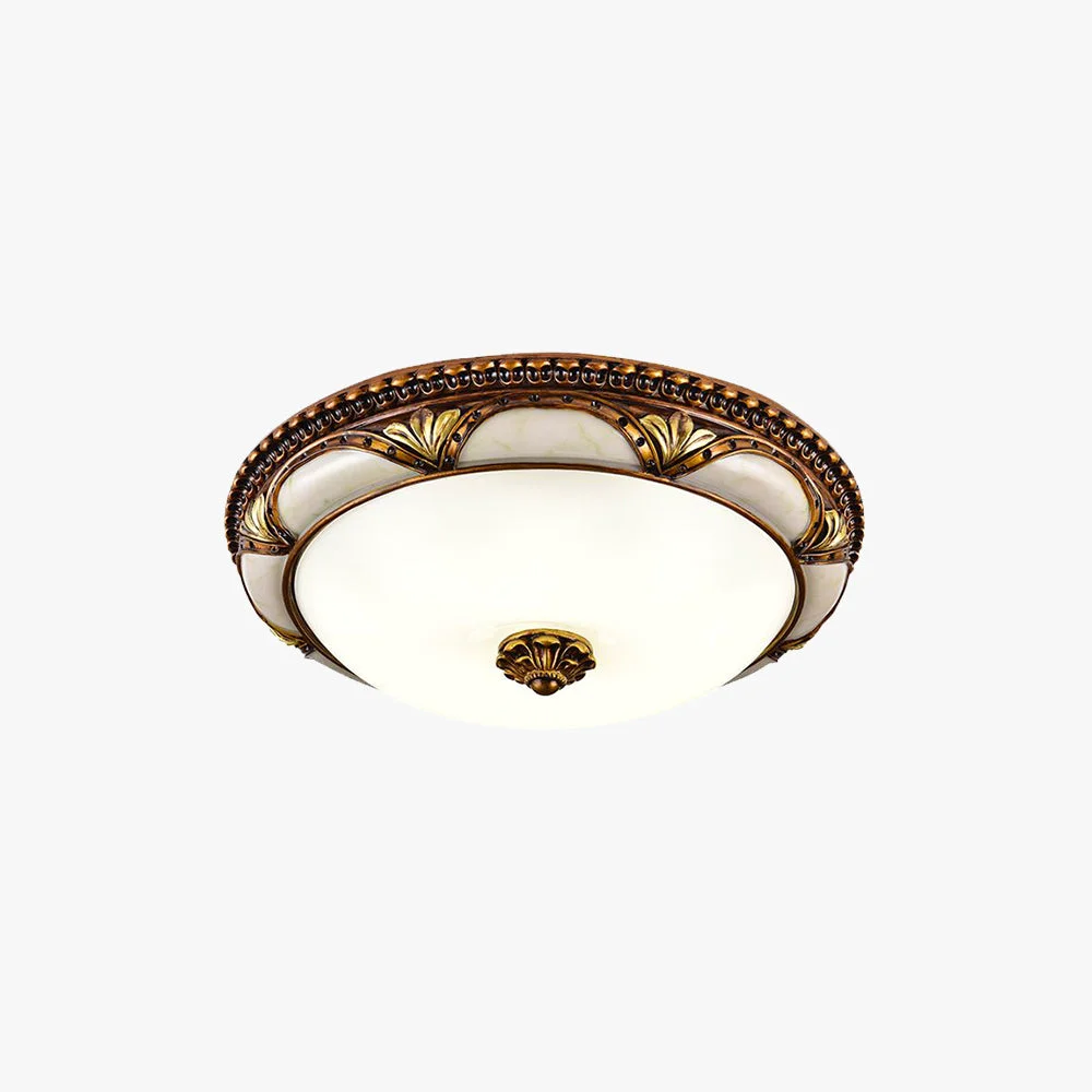Clean Alessio Floral Retro Flush Mount Ceiling Light Antique Brass Living Room Breathable