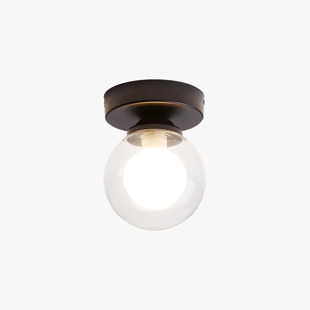 Stylish Valentina Modern Art Deco Clear Globe Flush Mount Ceiling Light Pure