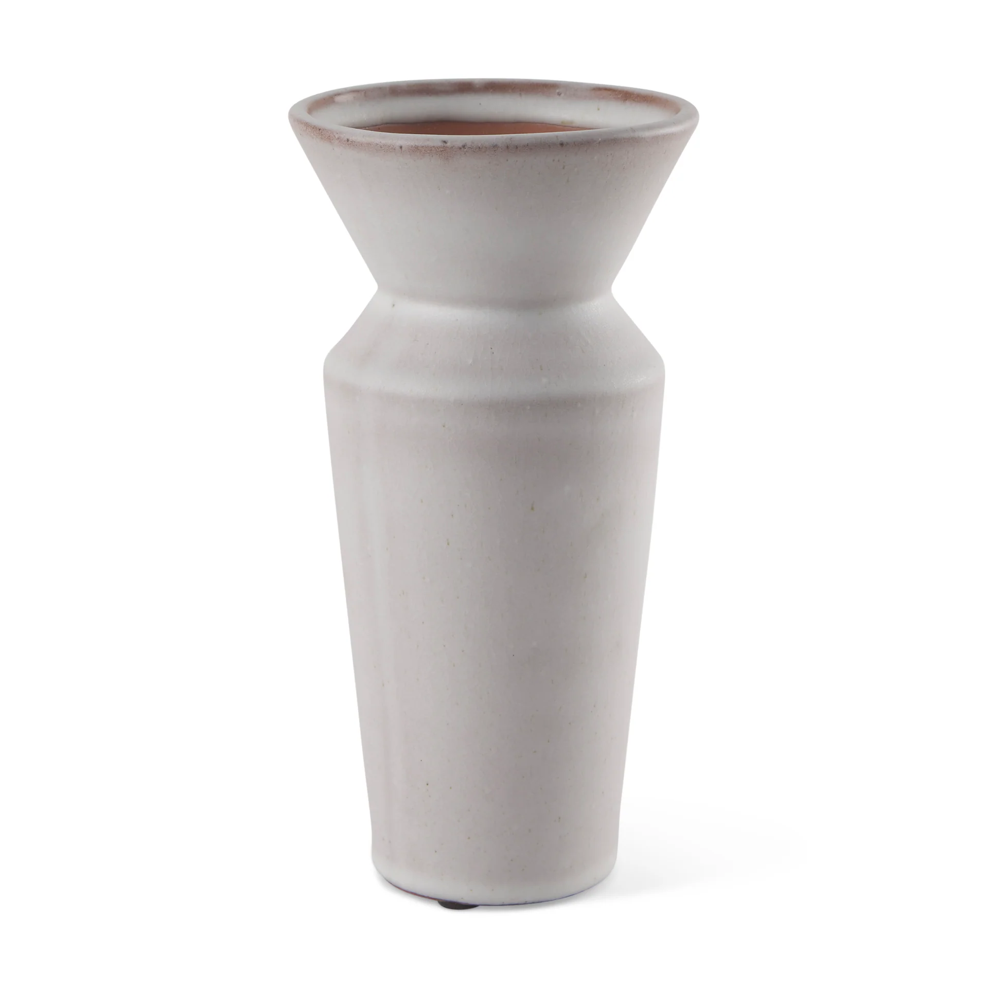 Minimalist Esme 4.5L x 4.5W x 10.4H Whitewashed Ceramic Vase Trendy