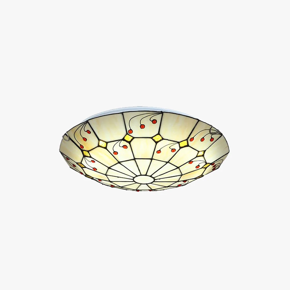 Artisan Eryn Rustic Glass Flush Mount Ceiling Light White Kitchen Luxury