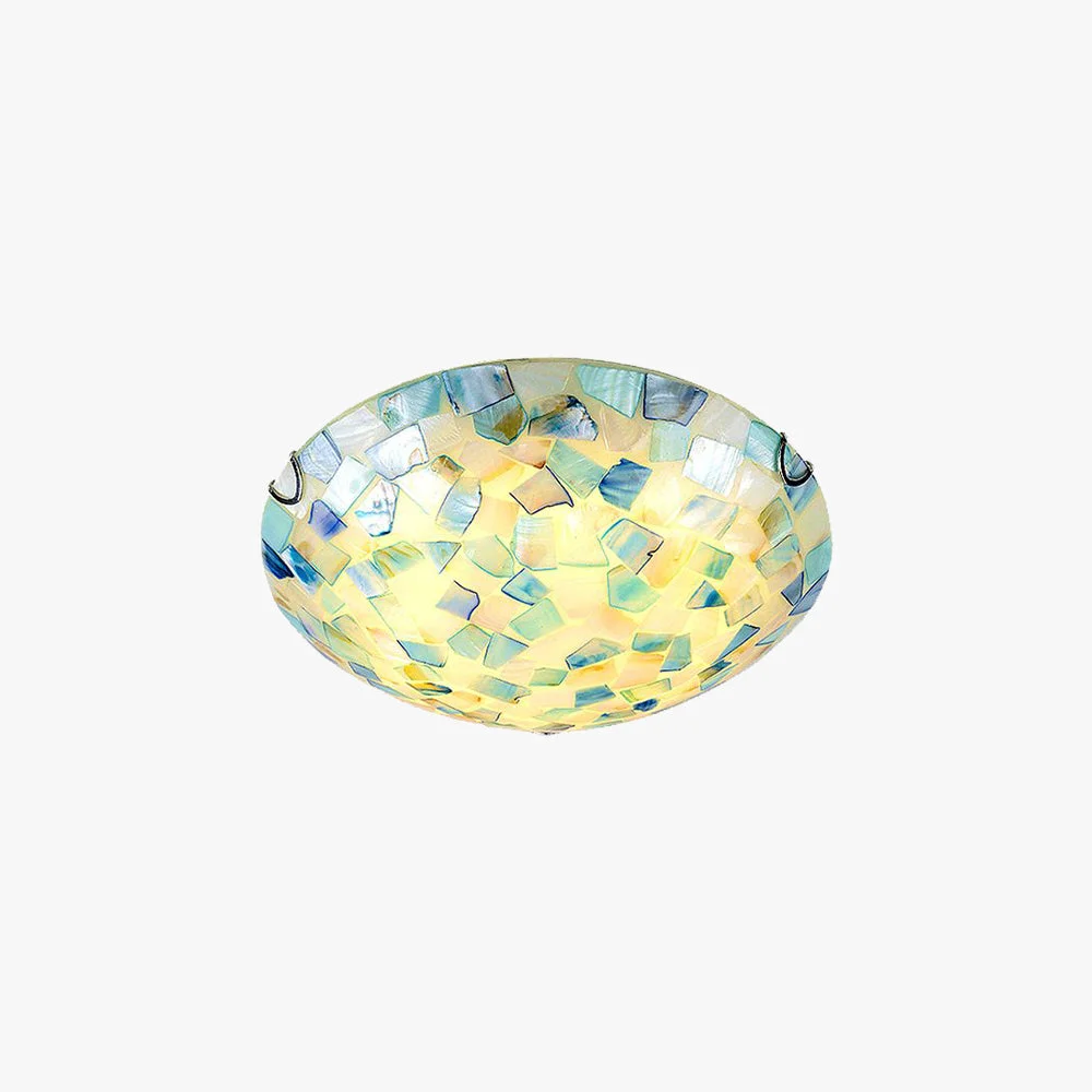 Smooth Morandi Modern Semi-Globe Metal Shell LED Flush Mount Ceiling Light White Blue Orange Durable