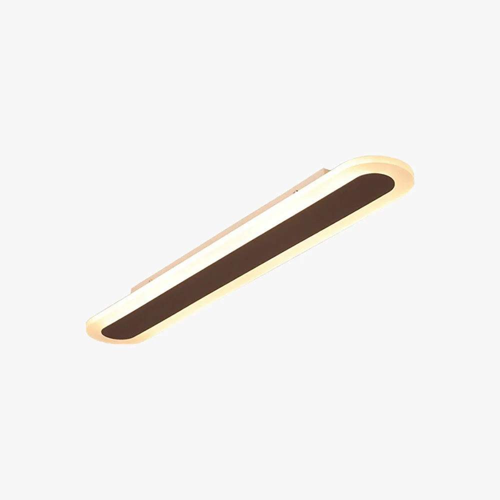 Classic Edge Minimalist Oval Linear Metal Acrylic Flush Mount Ceiling Light White Coffee Genuine