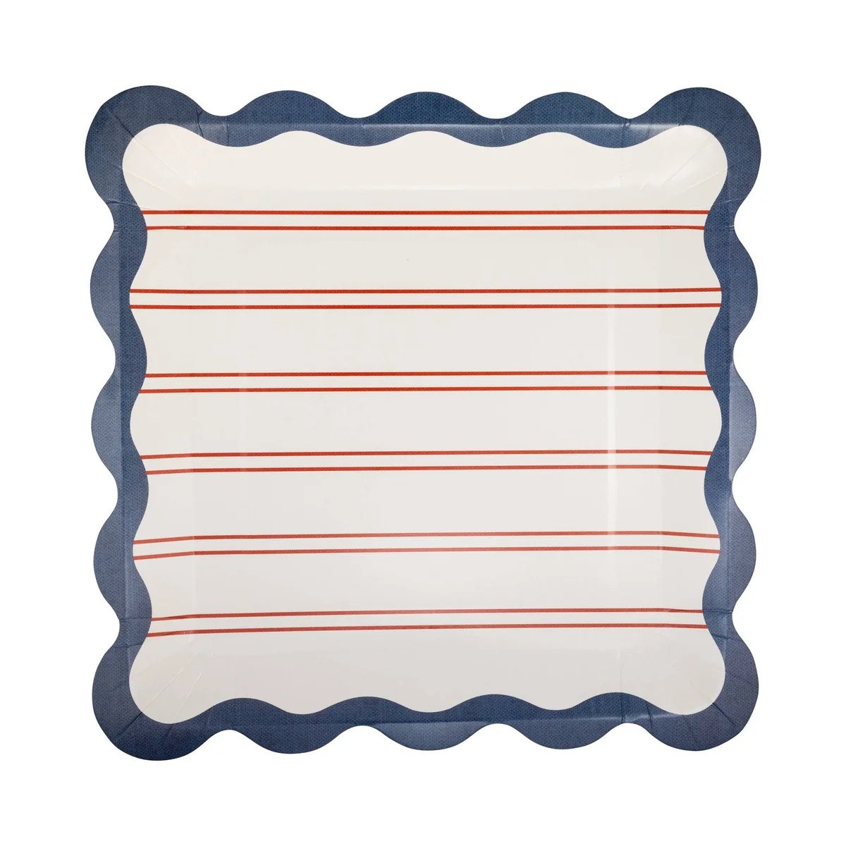 Reusable Red Stripes 11-inch Paper Plates Refined