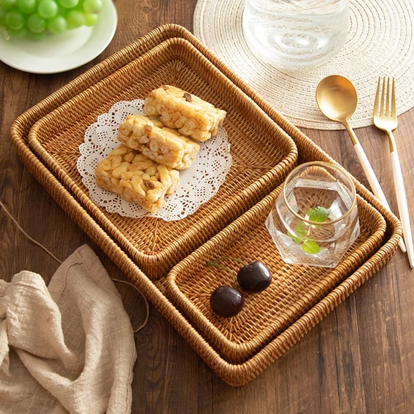 Powerful Handwoven Rattan Serving Tray Healthy