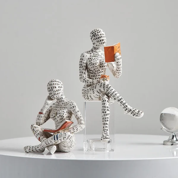 Refined Contemplative Readers Modern Abstract Figurine Long-Lasting