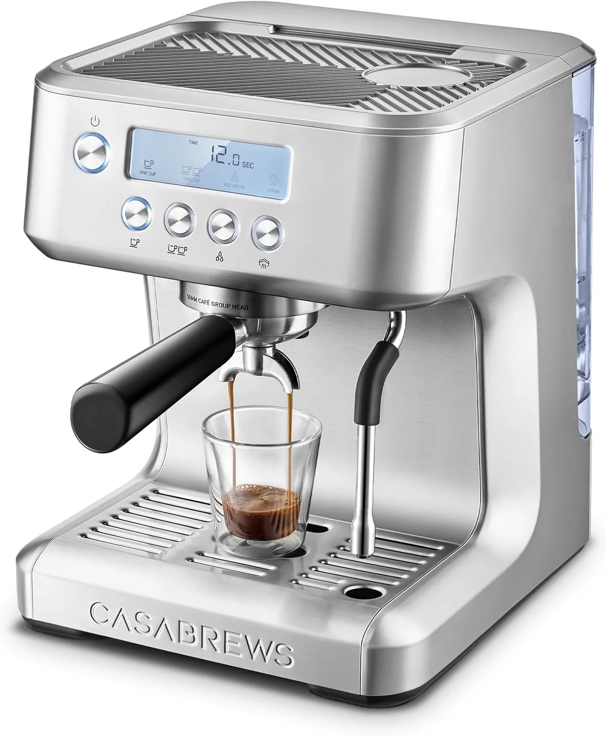 Effective CASABREWS Ultra Espresso Machine Barista Espresso Maker with Steam Wand LCD Display Custom Brew Temp Latte amp Cappuccino Machine 20-Bar Italian Pump Powerful Steam Wand 73oz Removable Tank Optimized