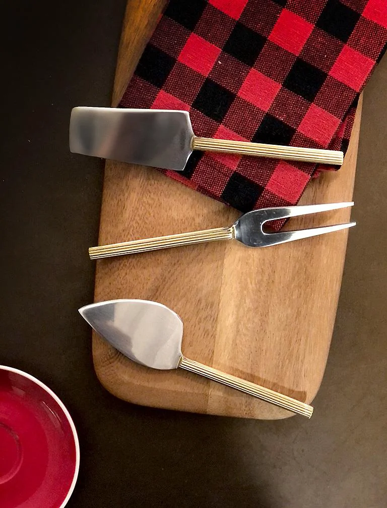 Outstanding Rib Handle Cheese Tools Set of 3 Elite