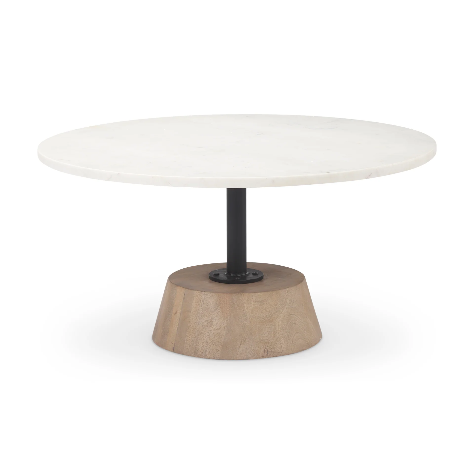 Easy-to-Use Maxwell Marble Top Pedestal Base Round Coffee Table Elegant