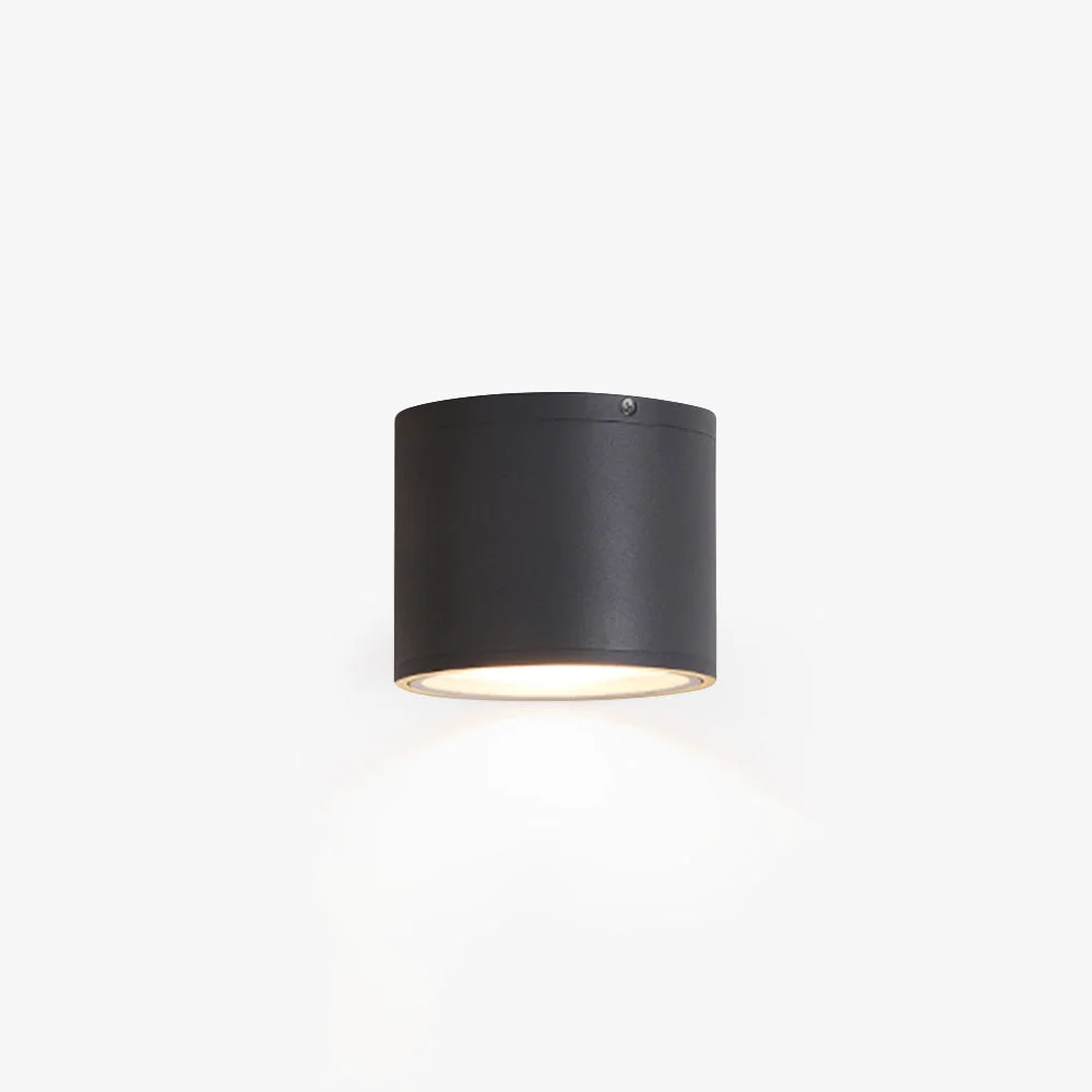 Fashionable Orr Modern Black Cylindrical Flush Mount Ceiling Light Metal Glass Outstanding