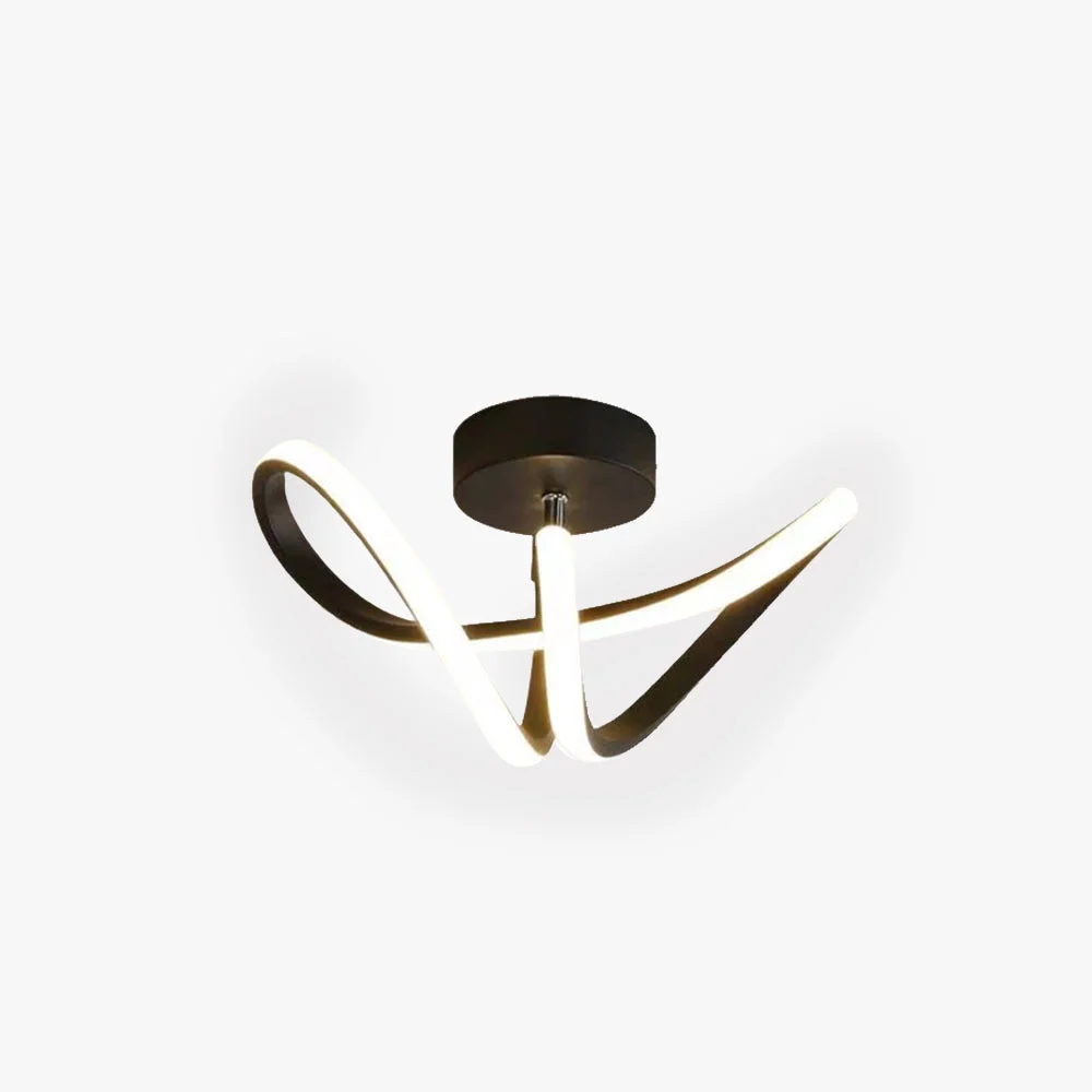 Specialty Lacey Modern Flush Mount Ceiling Light Black Gold Secure