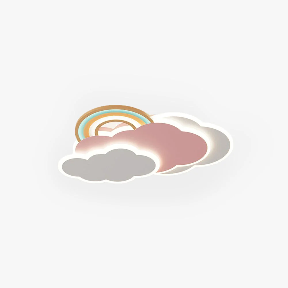 Consistent Minori Modern Cloud Rainbow Metal Acrylic Flush Mount Ceiling Light Pink White Durable