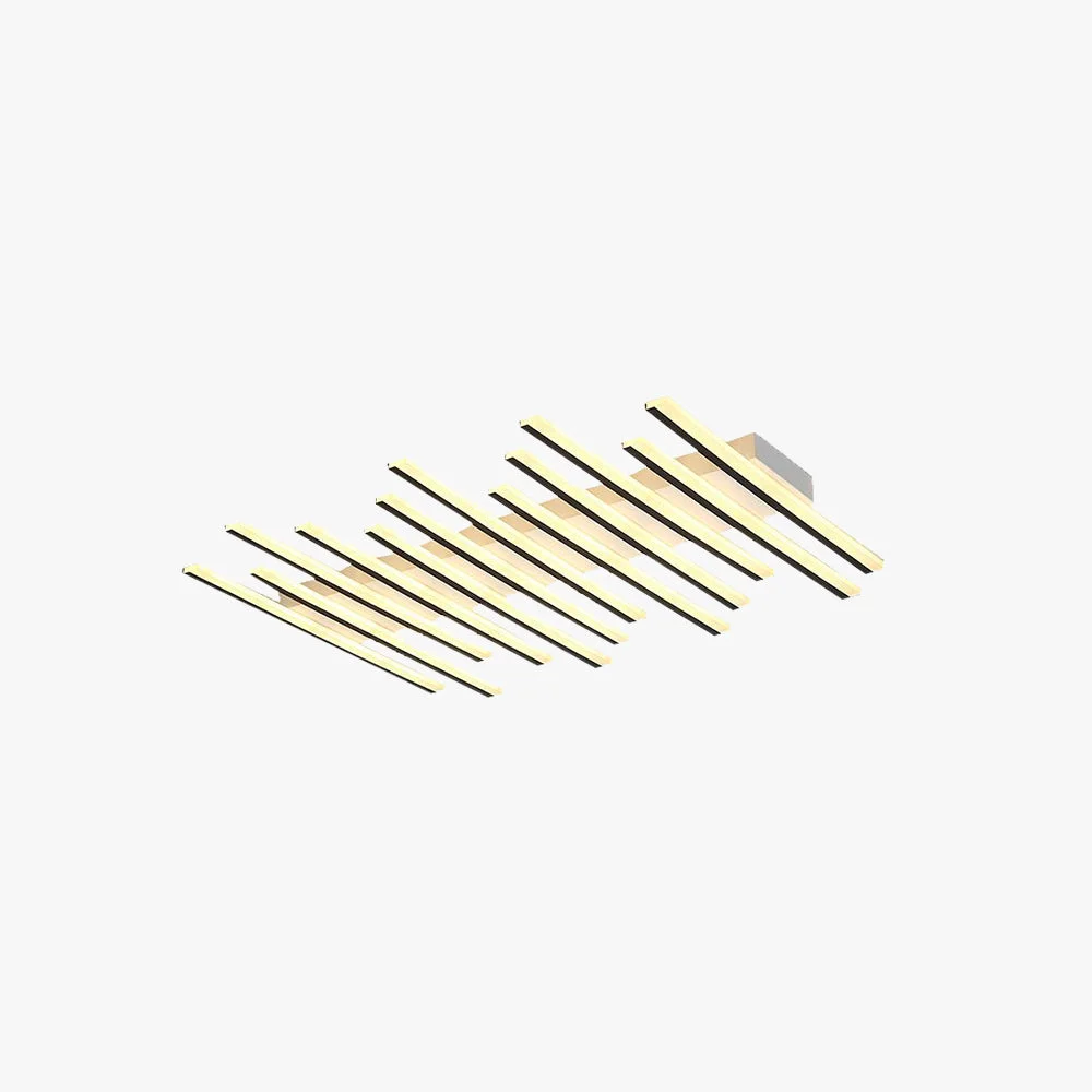 Relaxed Quinn Flush Mount Ceiling Light Linear Modern Metal Black Living Room Solid