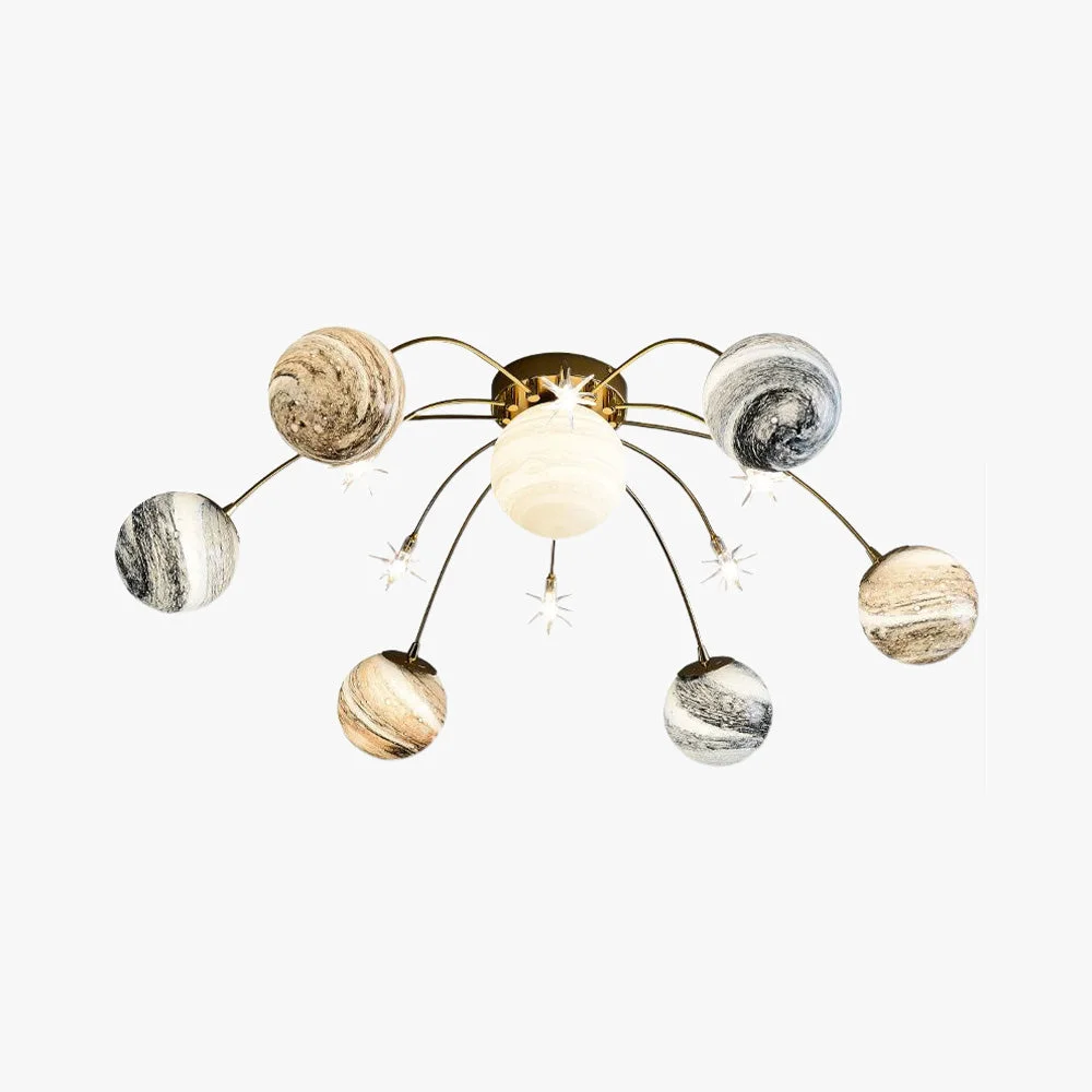 Eco-Friendly Elif Modern Planet Flush Mount Ceiling Light Living Room Efficient