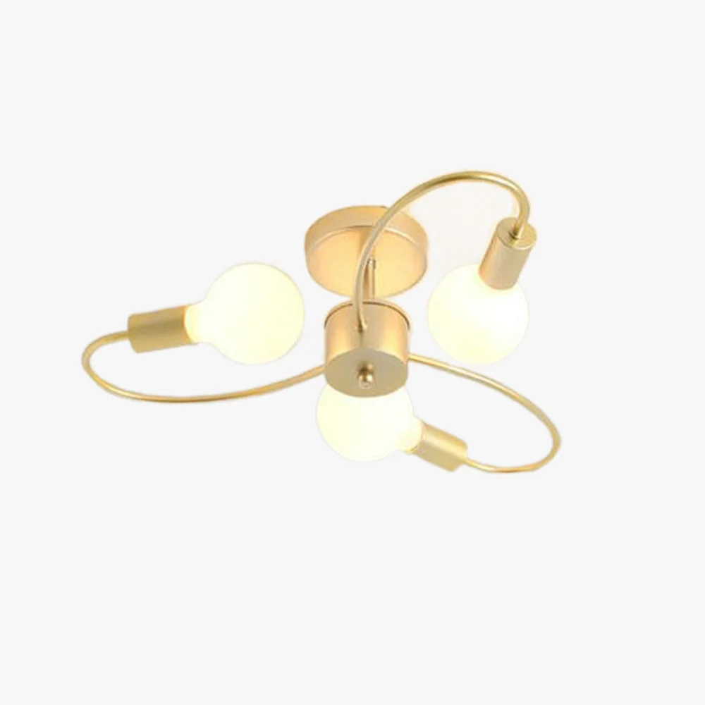 Unique Valentina Modern Metal Flush Mount Ceiling Light Black Gold Clean