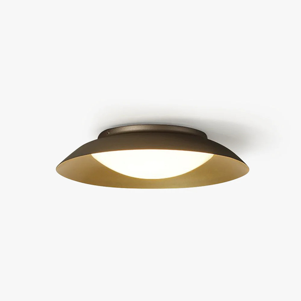 Detailed Carins Round Metal Flush Mount Ceiling Light Brass High-Grade