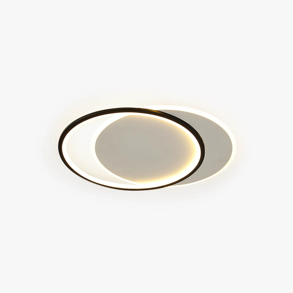 Minimalist Quinn Modern Square Round Flush Mount Ceiling Light Black with White High-Quality