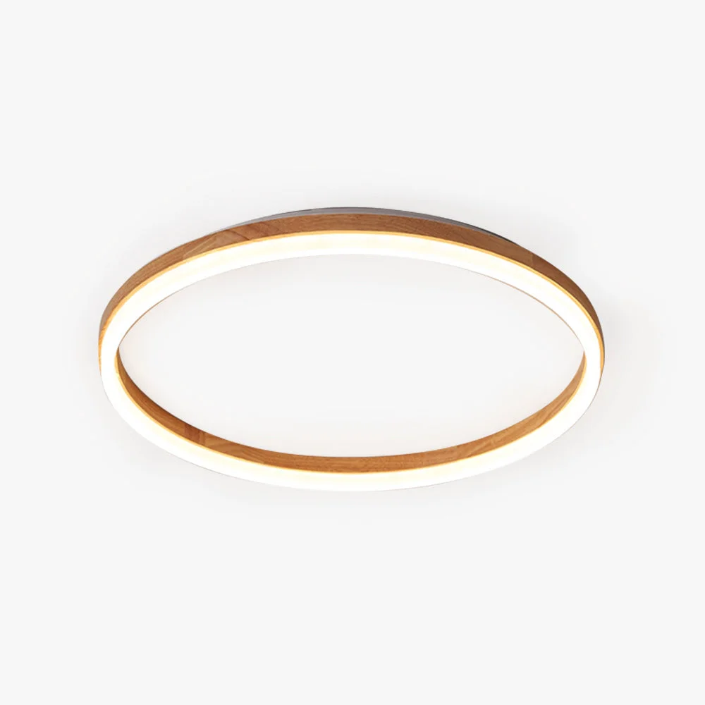 Clean Ozawa Round Modern Flush Mount Ceiling Light Wood Acrylic Bedroom Official