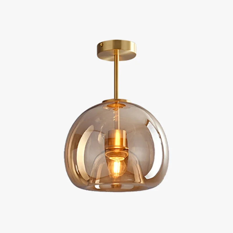 Advanced Sanna Modern Dome Glass Semi-Flush Mount Ceiling Light Pendant Light Gold Black Premium Material