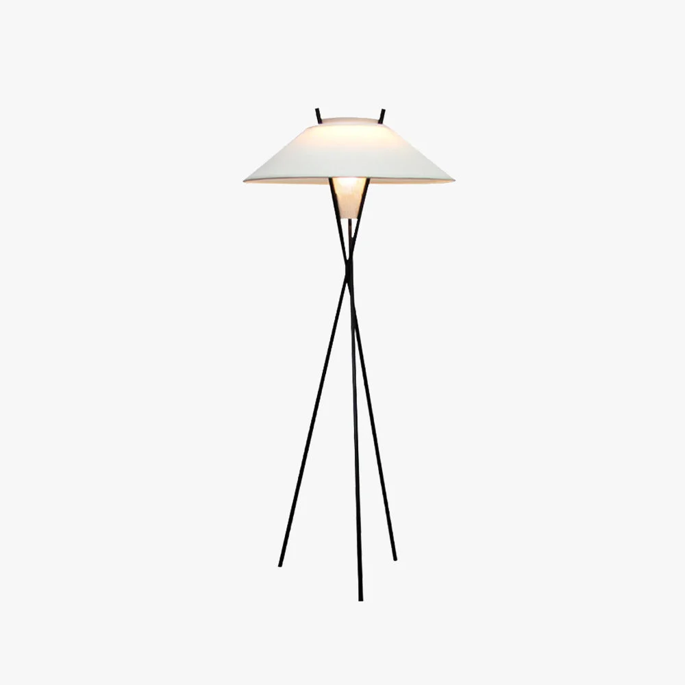 High-Grade Carins Modern Tripod Metal Fabric Floor Lamp White Genuine