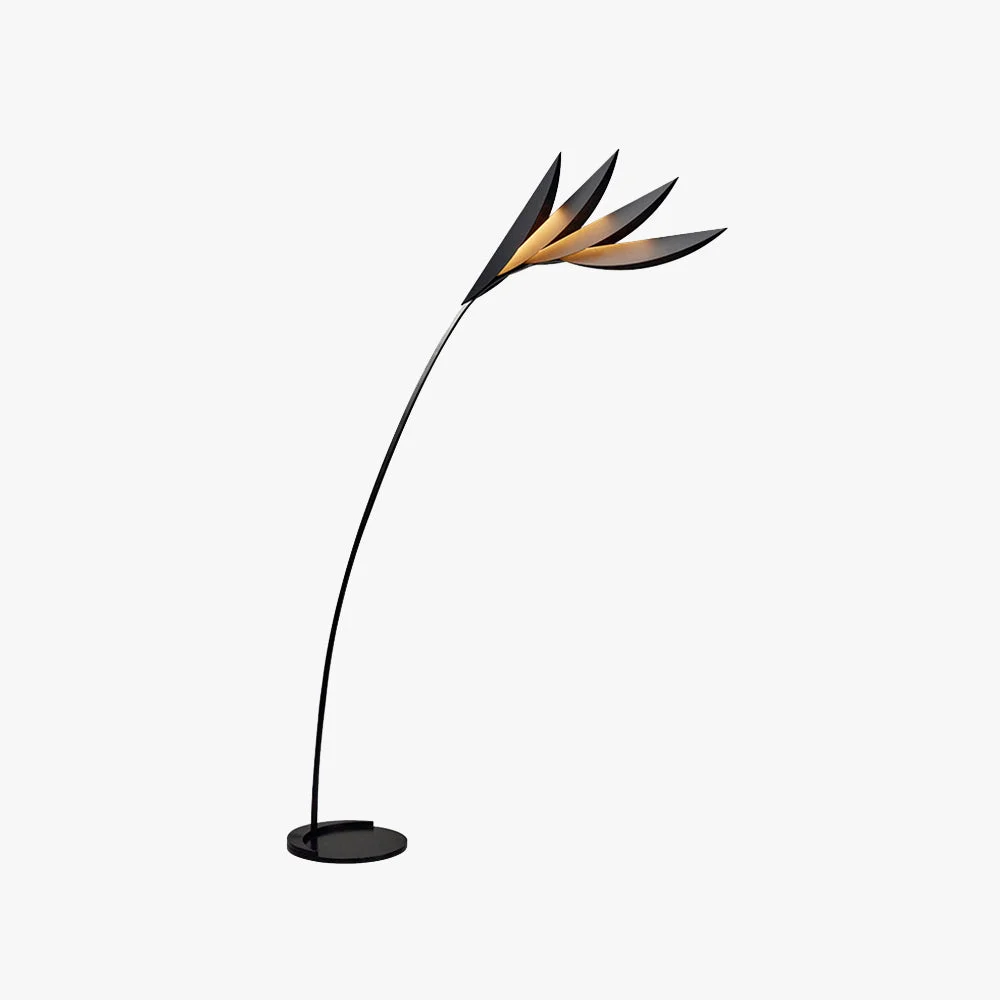 Clifford Modern Leaf Floor Lamp Black Metal Living Room Responsible