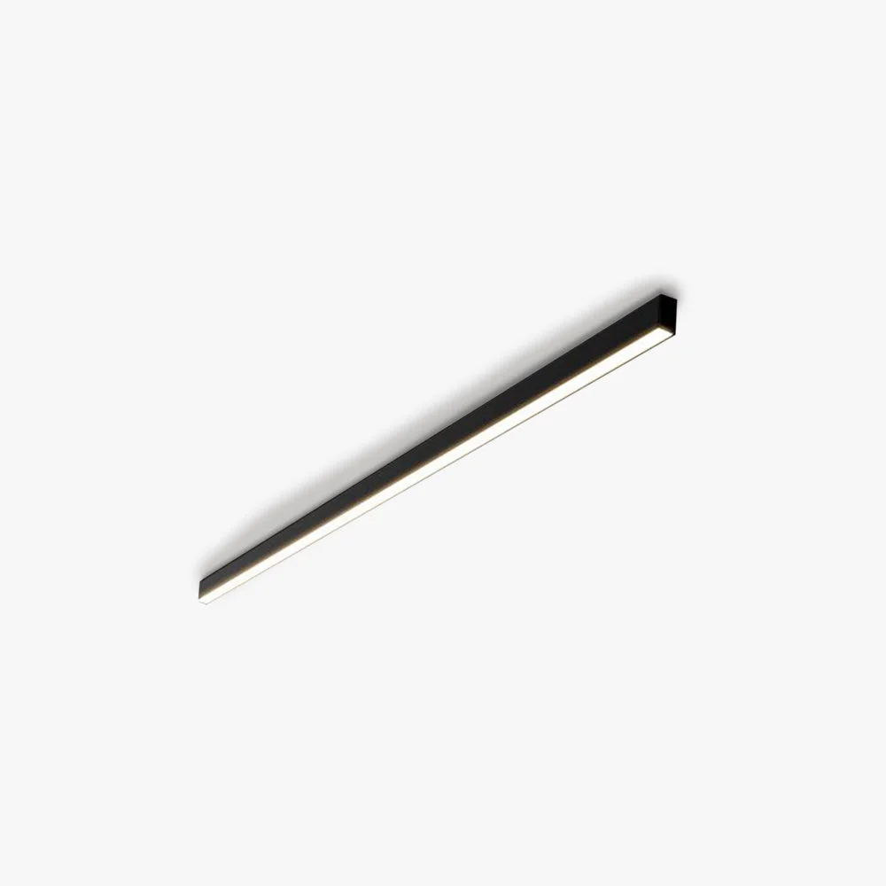 Versatile Edge Modern LED Linear Black Metal Flush Mount Ceiling Light Top-Quality