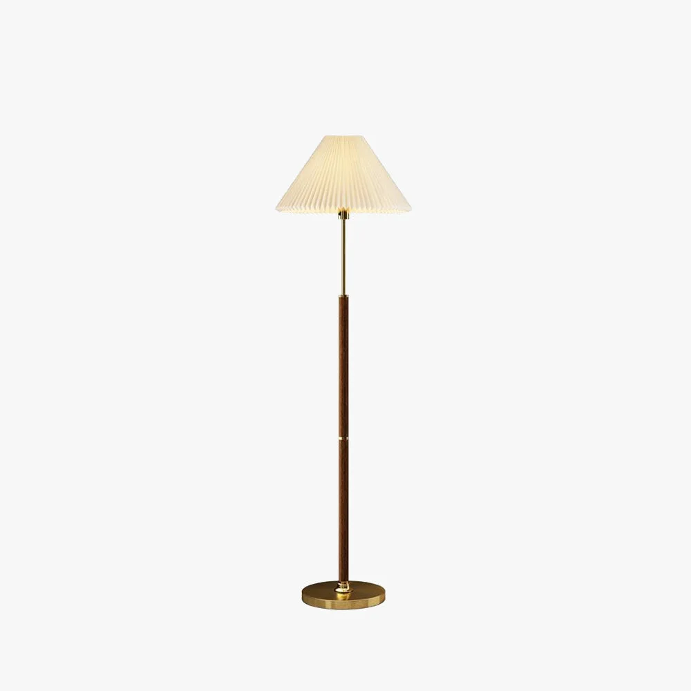 Proven Ozawa Simple Walnut Metal Fabric Table Floor Lamp Living Room Clean