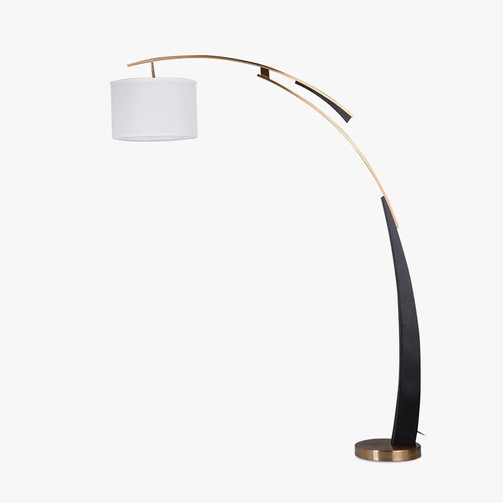 Luxury Salgado Floor Lamp 3 Color Temperature Switchable Artificial Fabric Metal Crafted