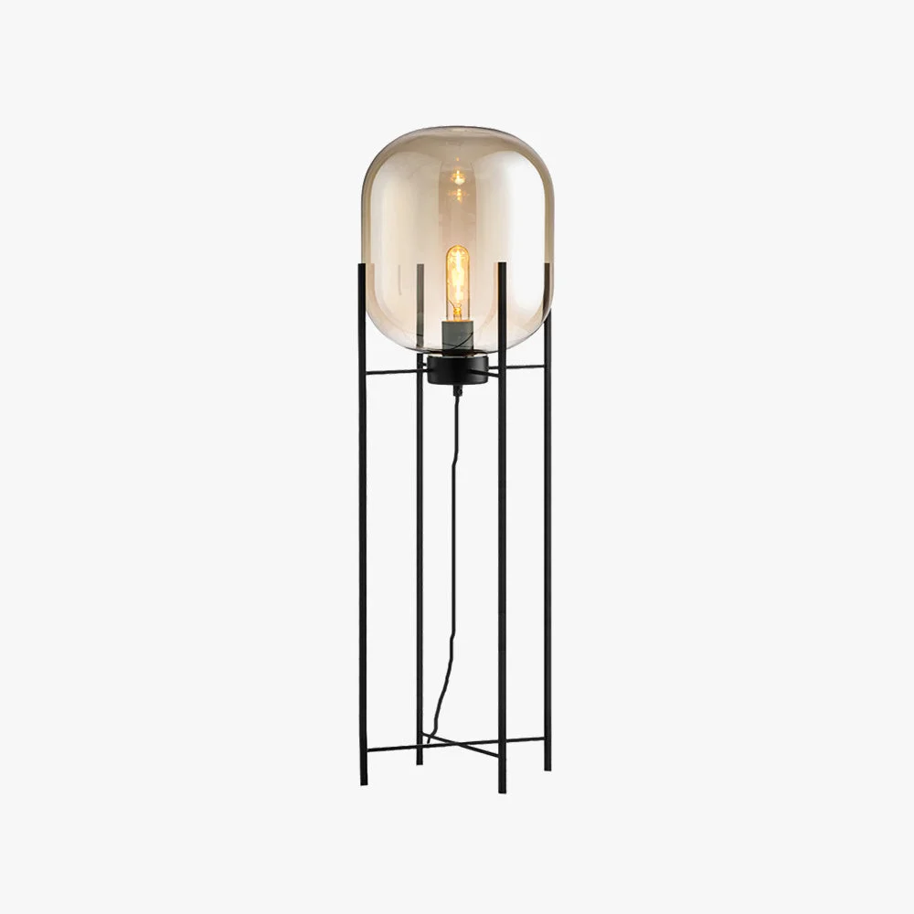 Pure Salgado Modern Globe Glass Metal Floor Lamp Living Room Relaxed