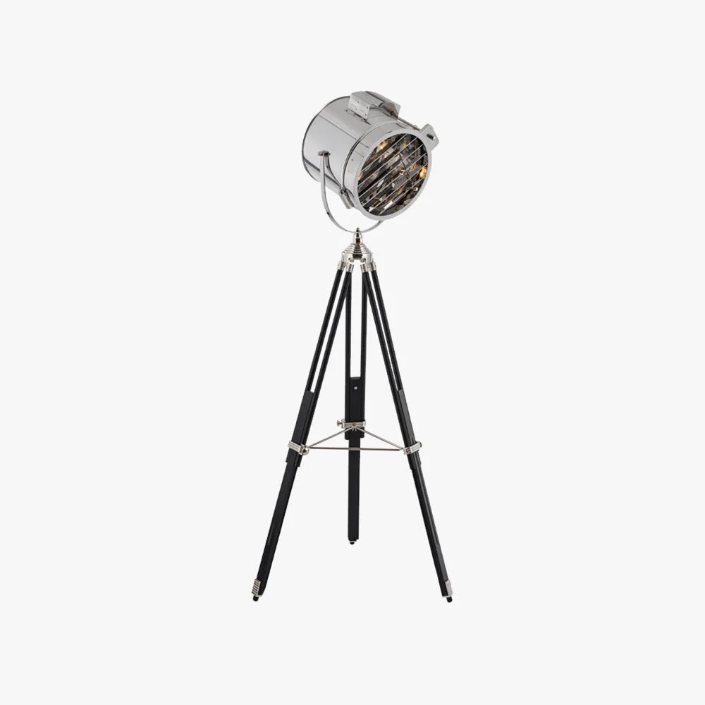 Innovative Salgado Retro Tripod Metal Floor Lamp Silver Bedroom Study Certified