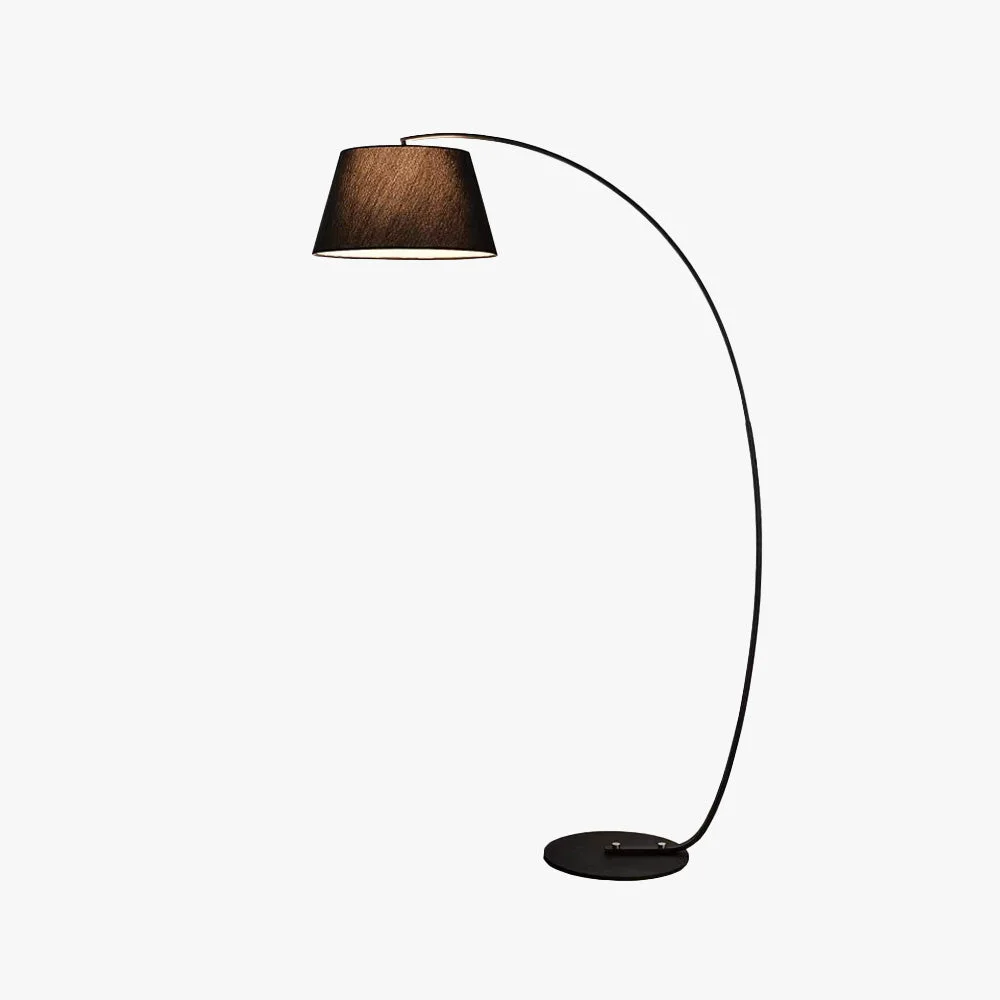 Trendy Salgado Modern Arc Fabric Metal Floor Lamp Bedroom Living Room Stylish