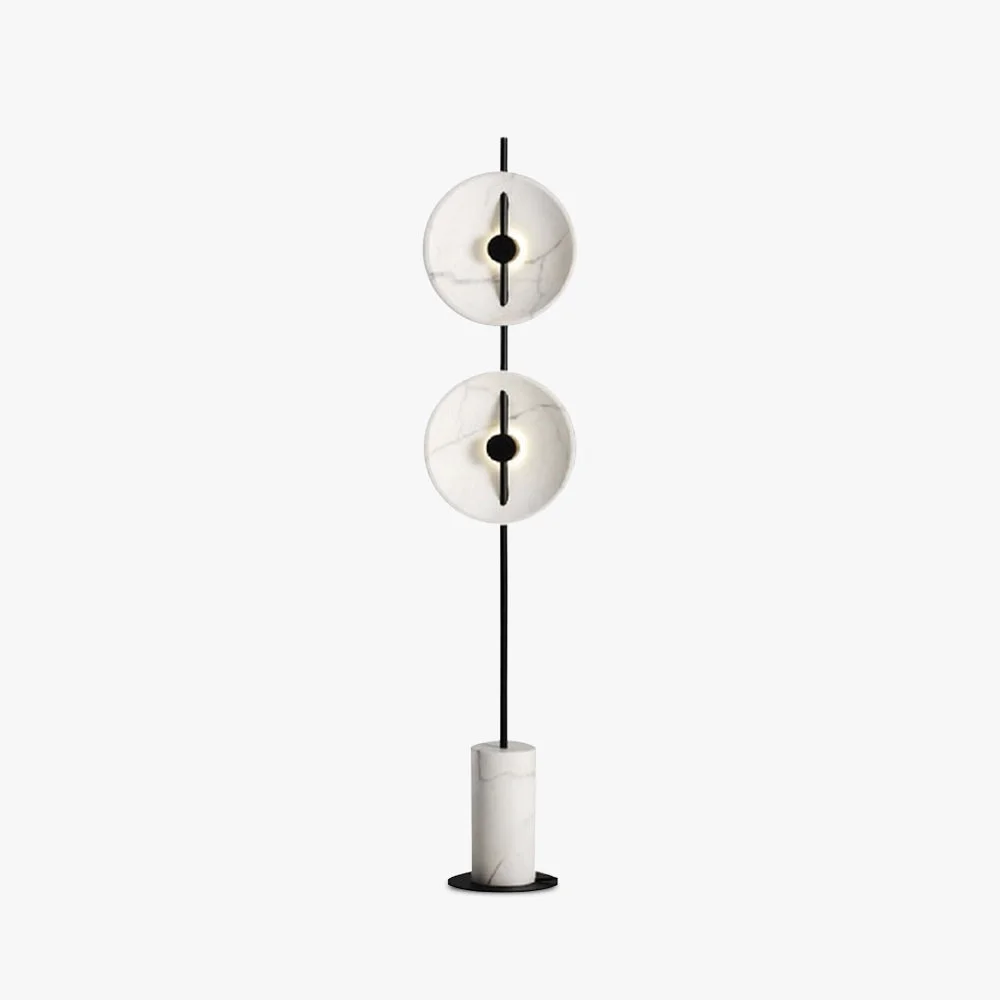 Premium Material Salgado Modern Nordic Round Marble Metal Floor Lamp White Trusted