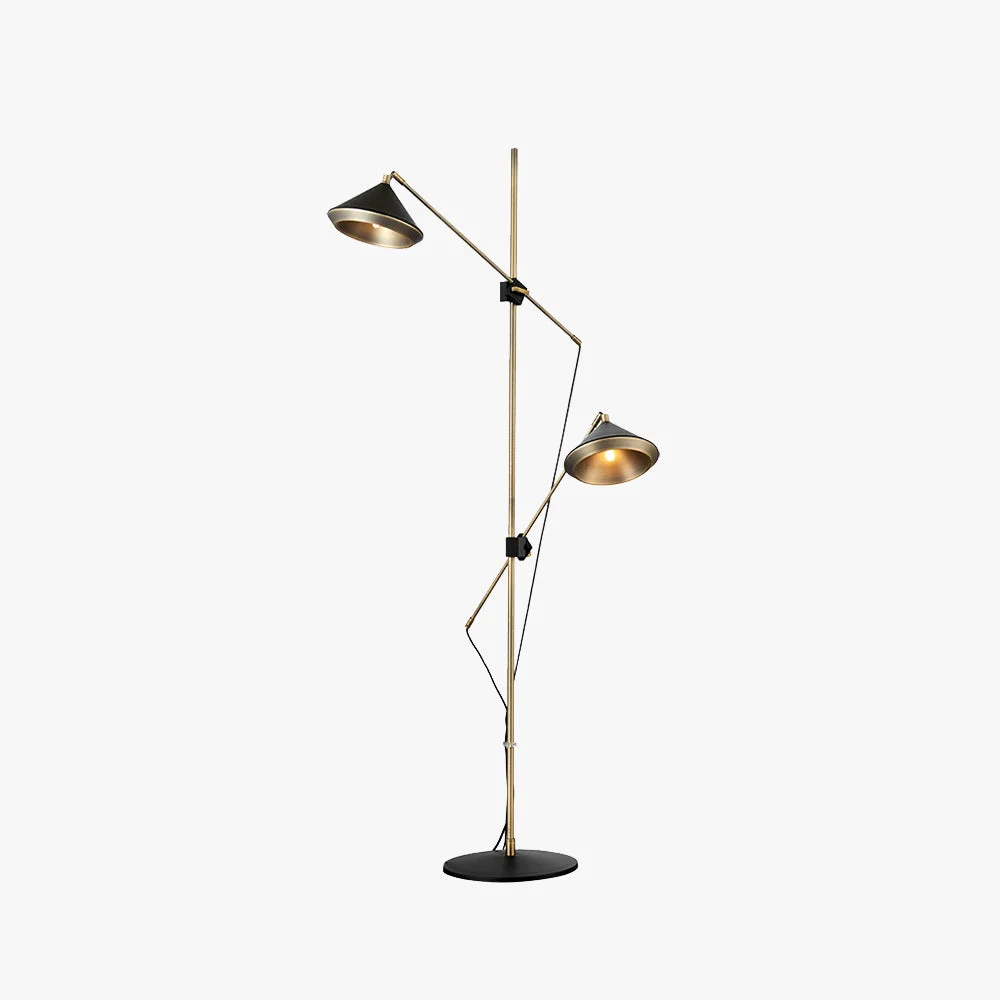 Dependable Carins Vintage Metal Tall Standing Floor Lamp Black Brass Enhanced