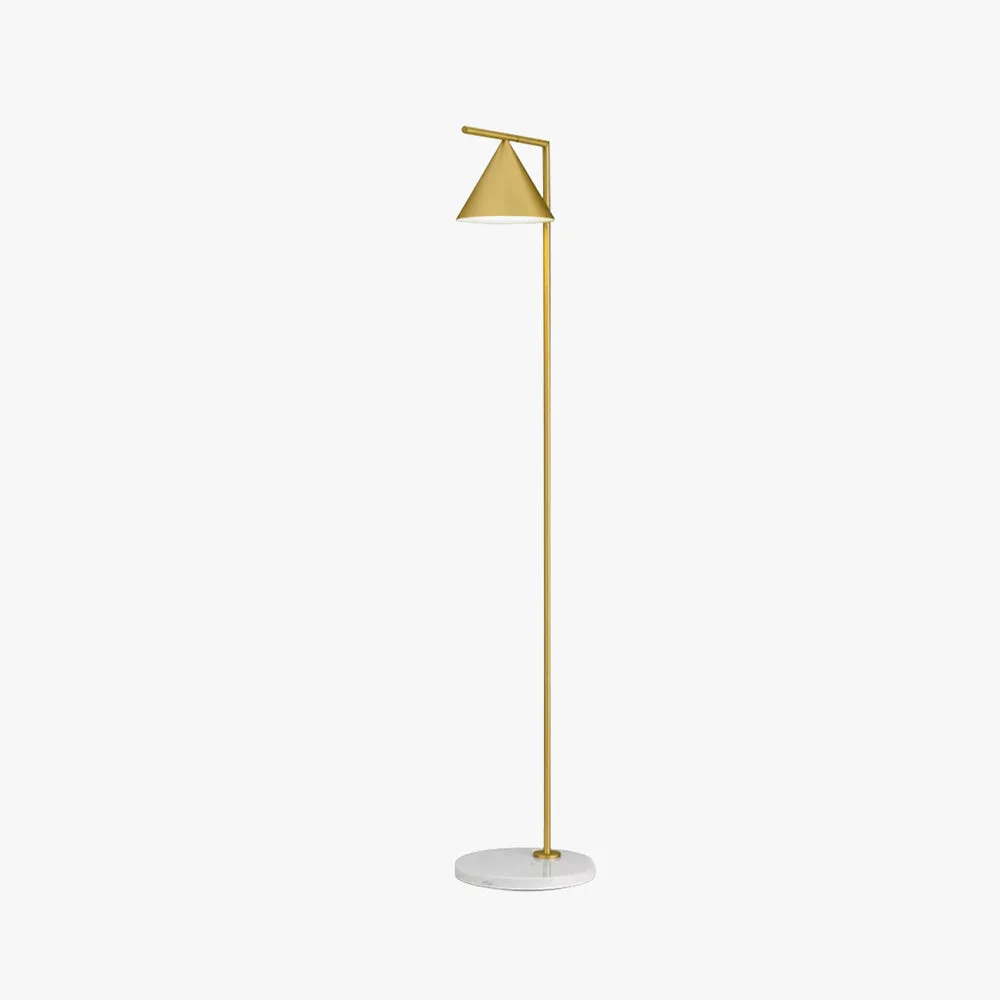 Functional Carins Modern Geometric Marble Base Floor Lamp Black Gold Natural