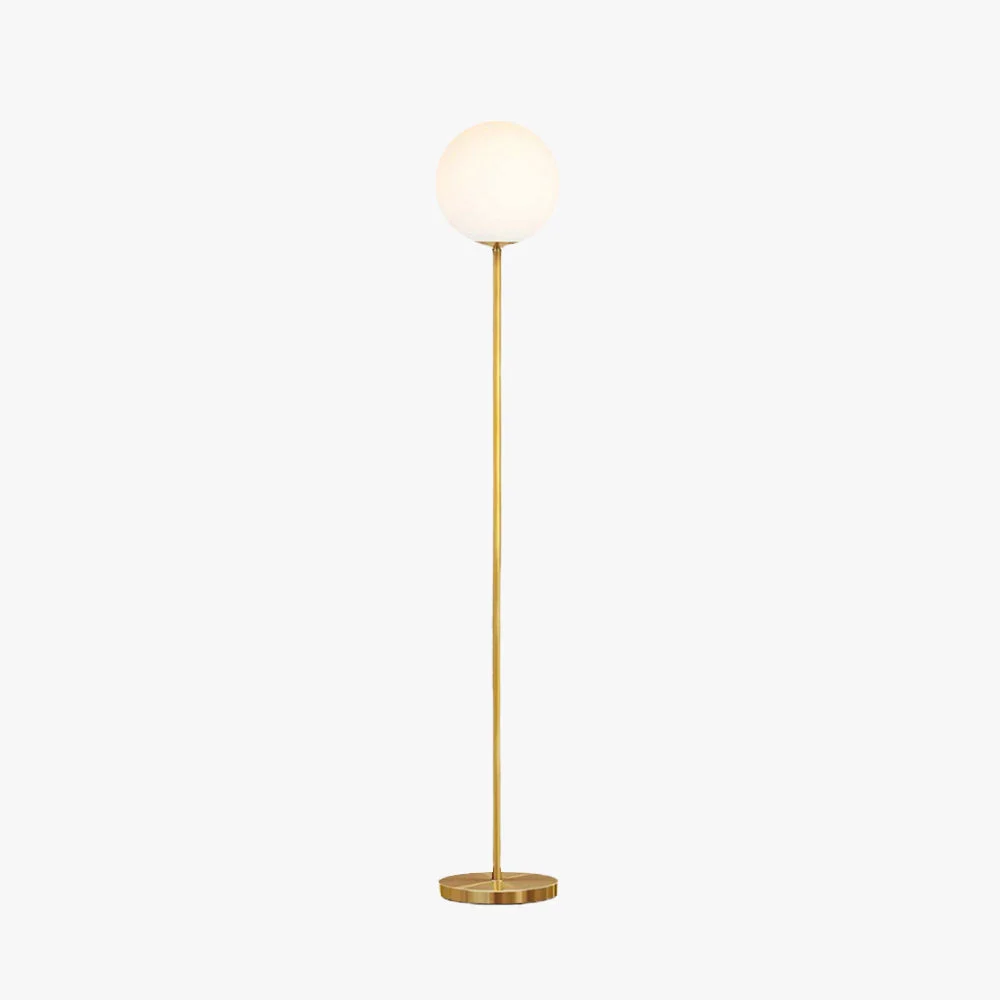 Flexible Valentina Simple Single Glass Bubble Floor Lamp Detailed