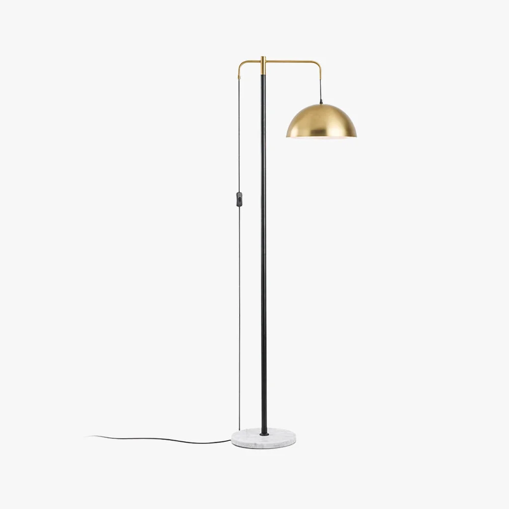 Exclusive Carins Minimalist Geometric Marble Base Metal Floor Lamp Elite