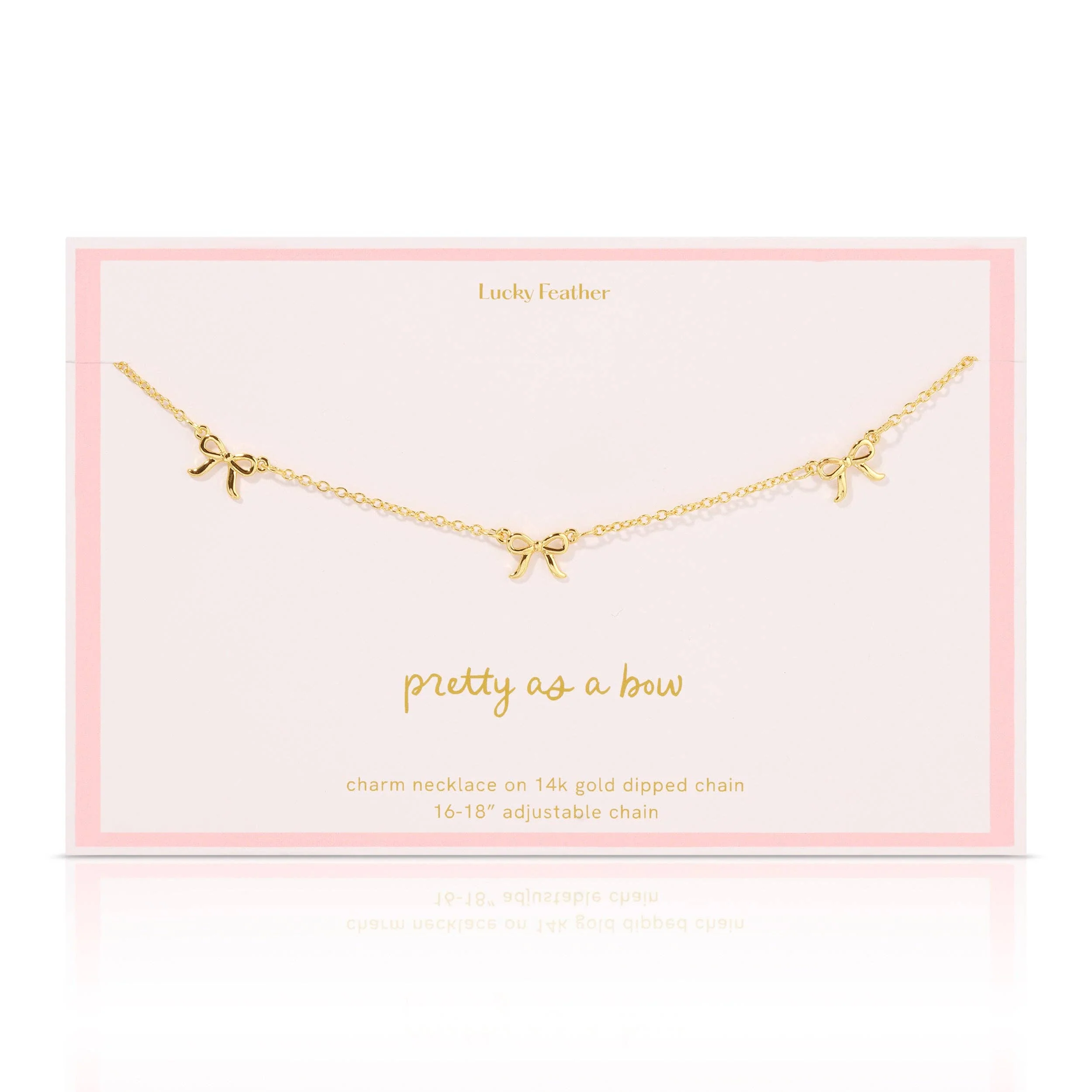 Solid Beautiful Bows - 3 Bow Necklace - Gold Proven