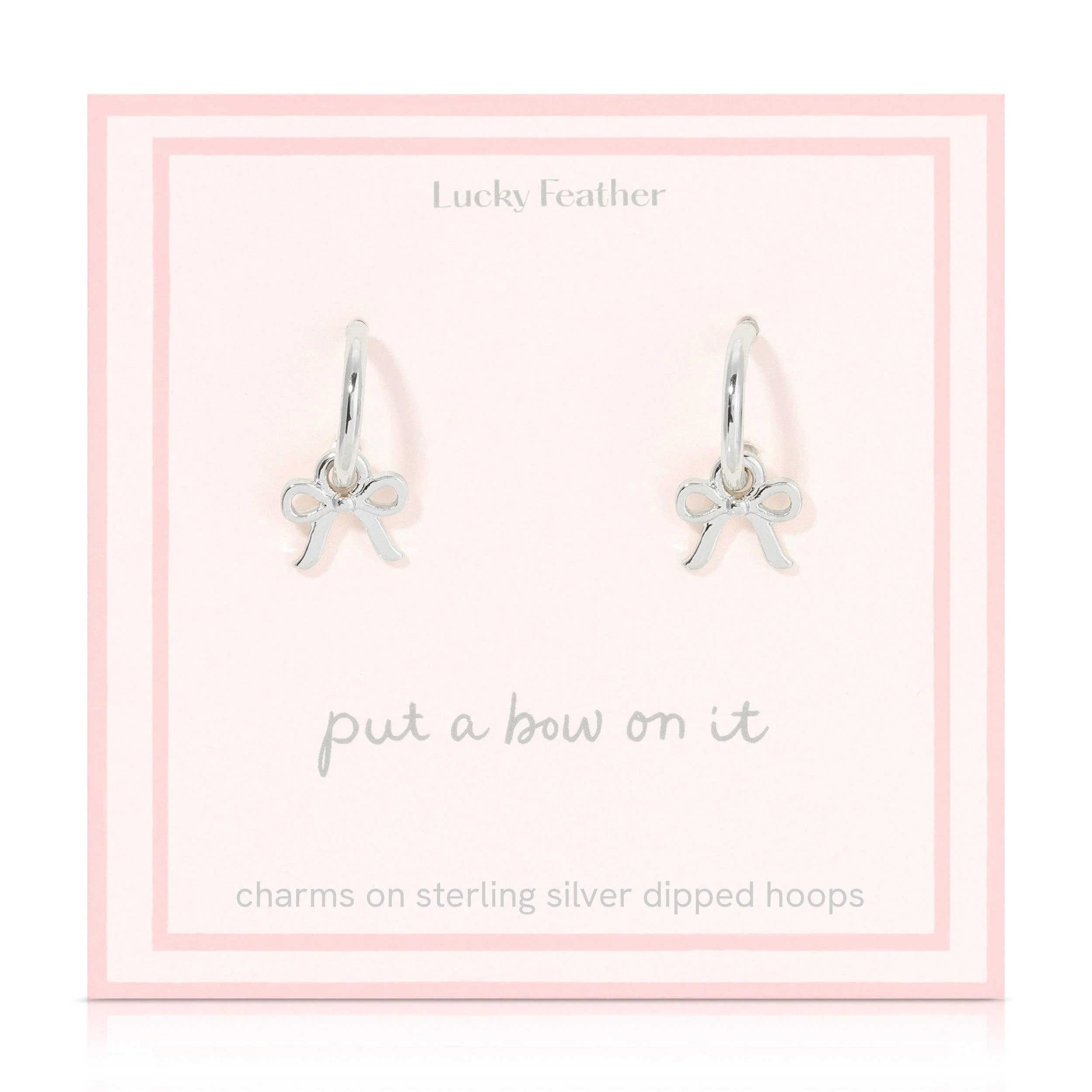 First-Class Beautiful Bows - Bow Charm Hoop Earrings - Silver Optimized