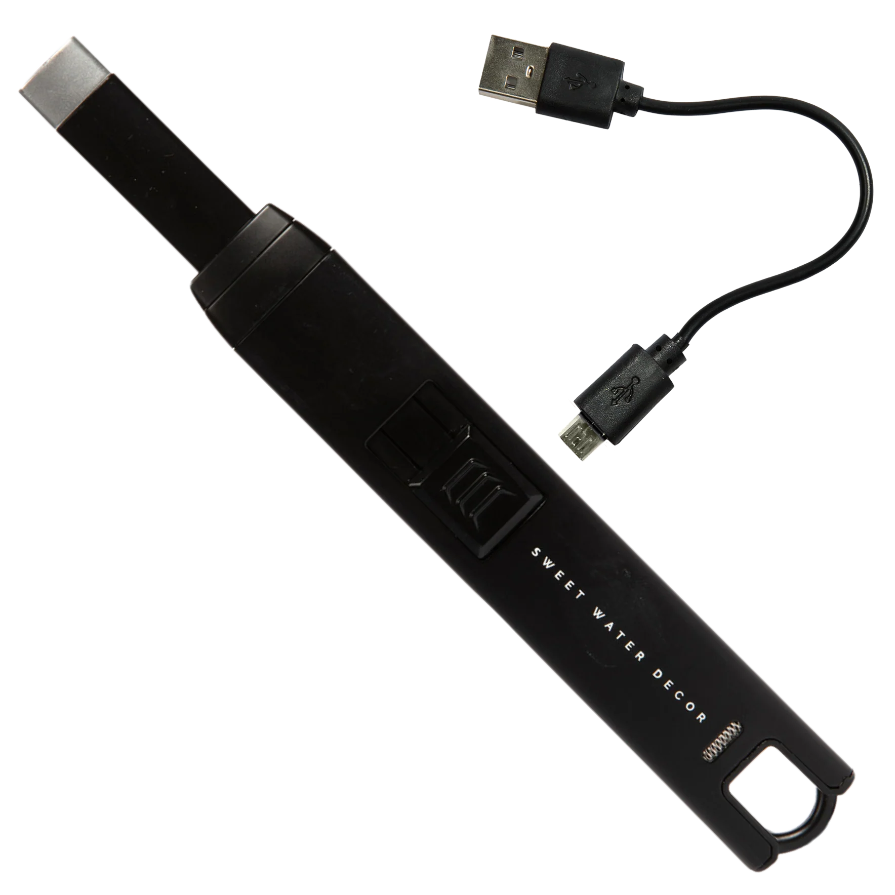 Solid Black Large Rechargeable Electric Lighter Top-Quality