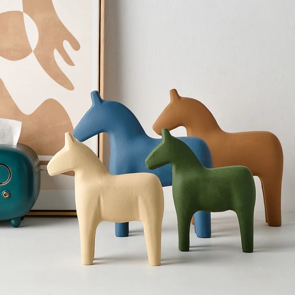 Functional Colourful Wooden Horse Statue Home Decor Secure