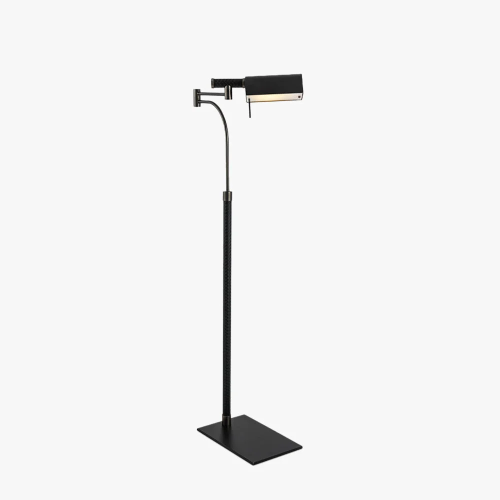 Carefully Designed Salgado Design Modern Black Floor Lamp Leather Metal Solid