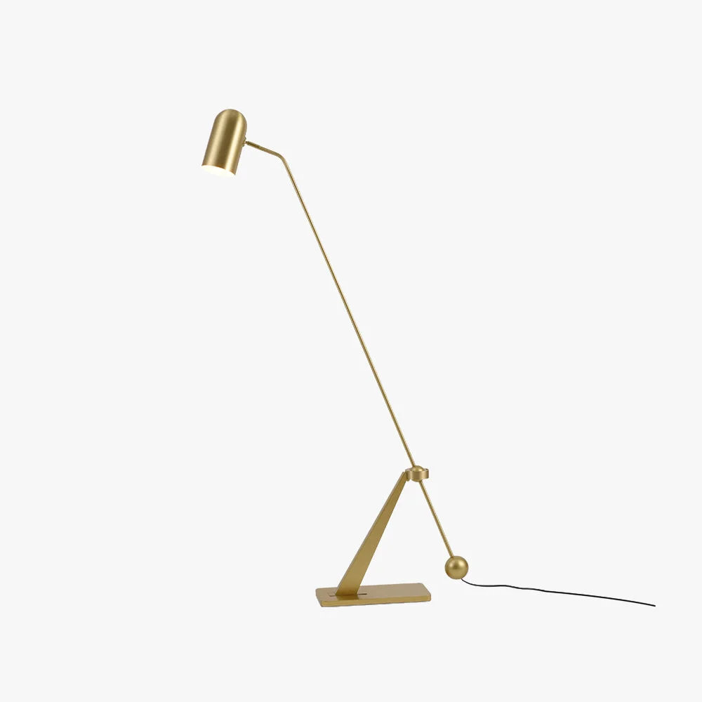 Convenient Freja Antique Vintage Lever Metal Fishing Rod Floor Lamp Brass Traditional