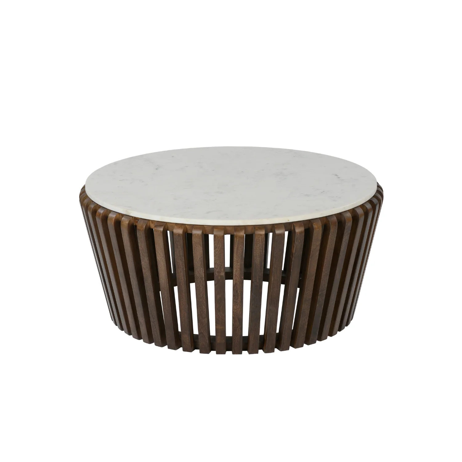Easy-to-Use Alder Round Marble Coffee Table Brown Lightweight