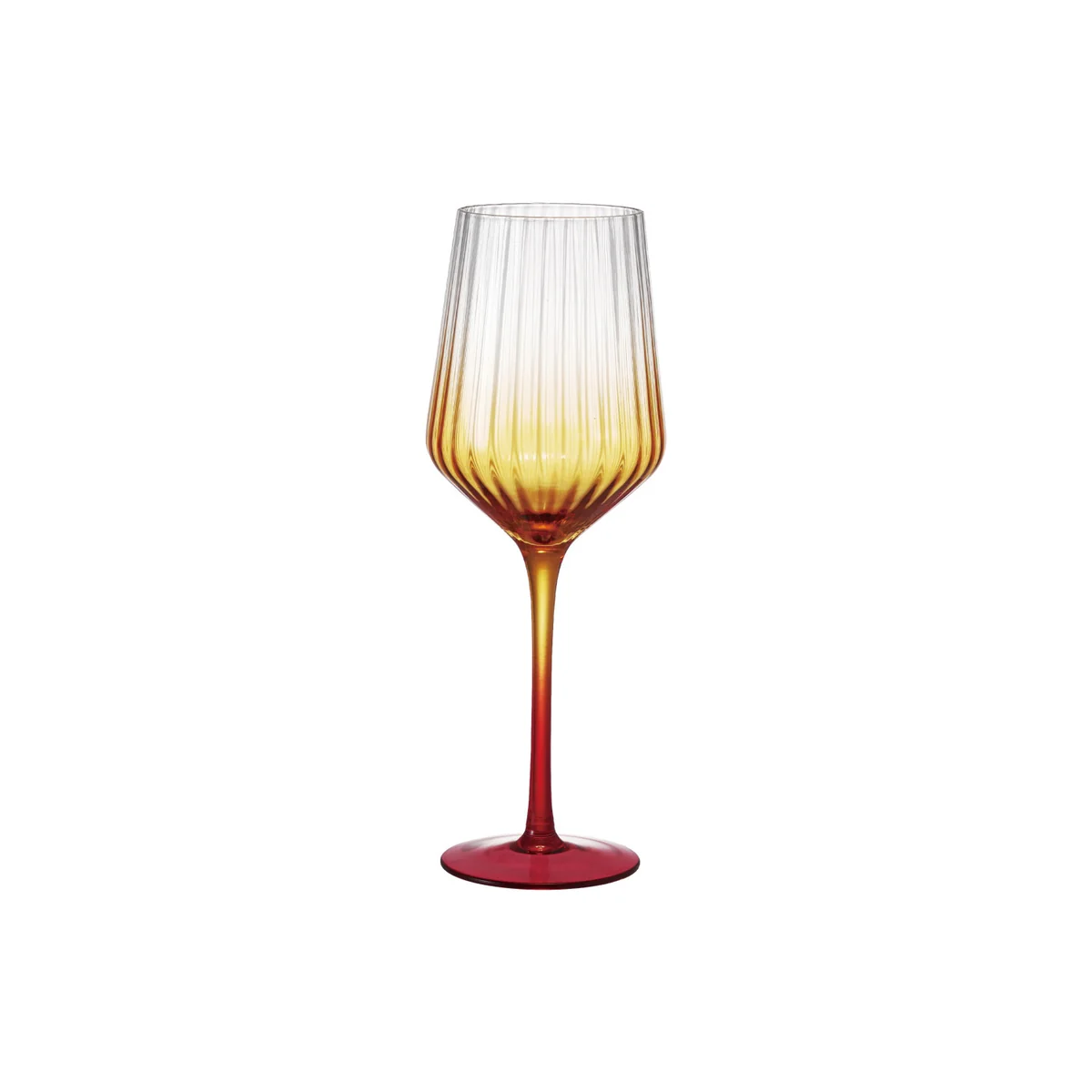 Authentic Stemmed Fluted 14-ounce Wine Glass Orange Ombre Convenient