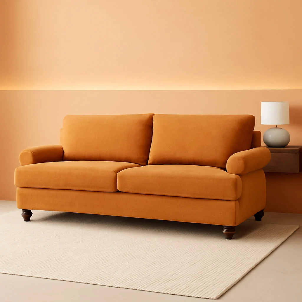 Smart 81-Inch Ginger Sofa Modern Upholstered Living Room Breathable