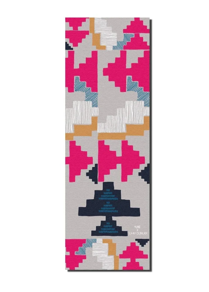 Authentic Yoga Mat 6mm Thick Pink Non-Slip Eco Friendly Yune Yoga Leah Duncan Geo Functional