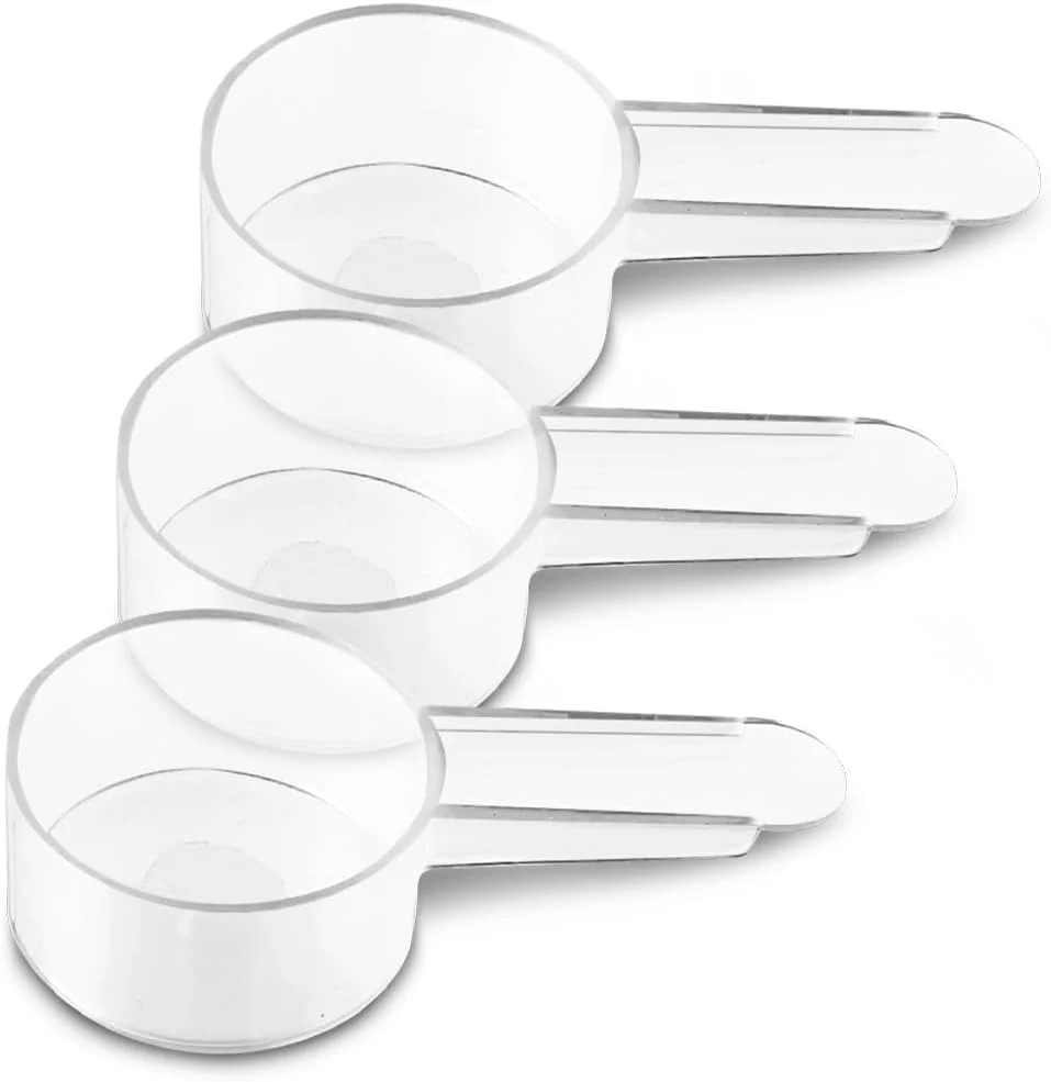 Carefully Designed 3 Pack Tablespoon Measuring Spoon Set with Short Handle Coffee Scoop - 1 Tablespoon 15 ML Clear Plastic Scoops for Coffee Loose Tea Protein Prestigious