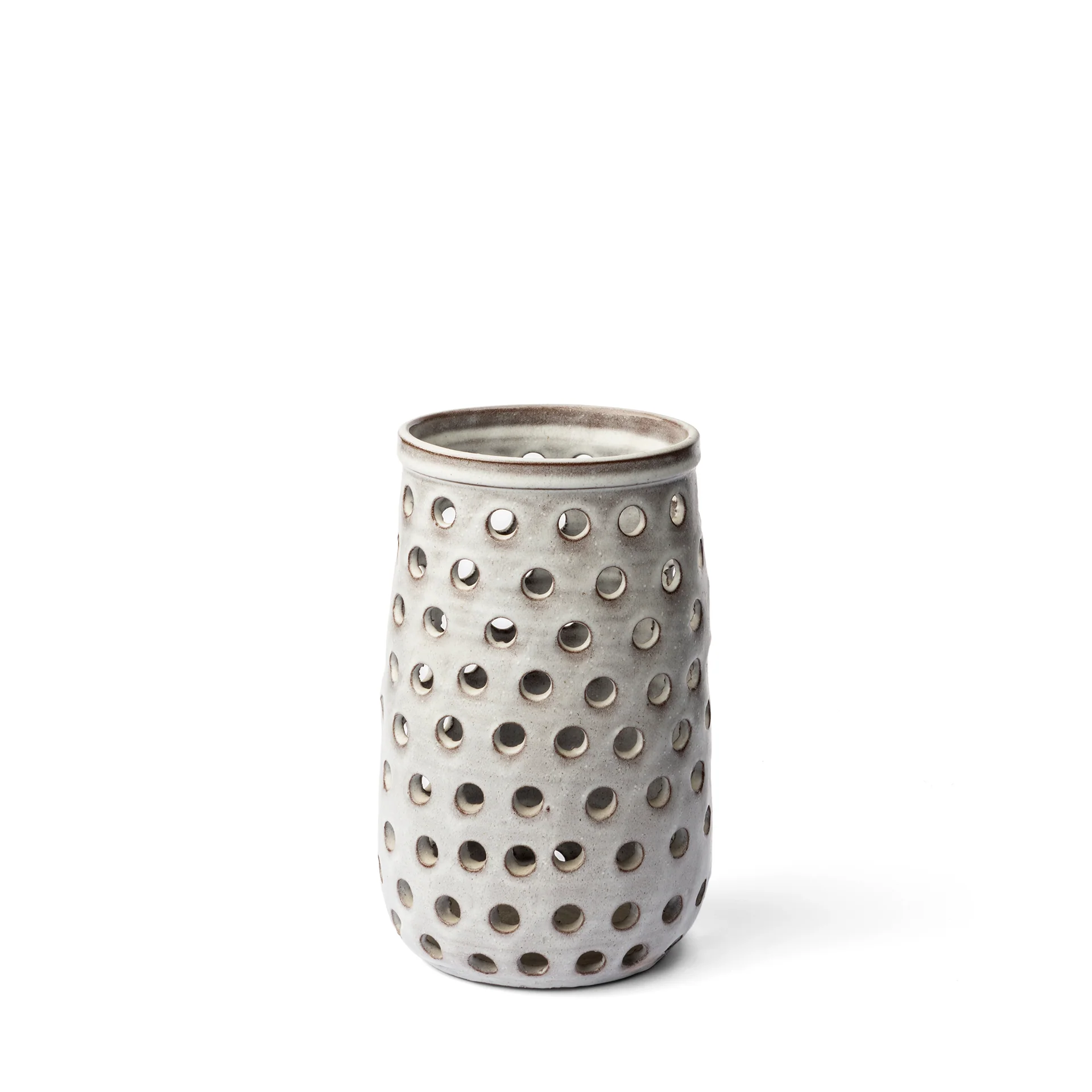 Trendy Canasta Small Rustic White Ceramic Cylindrical Vase Efficient