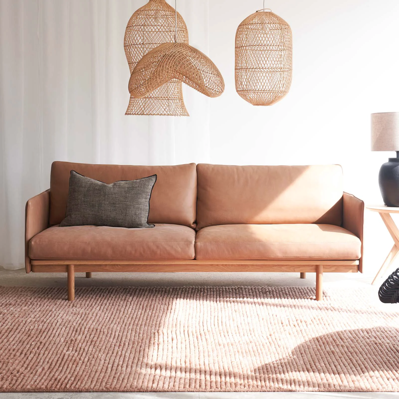 Solid Pensive 2 2.5 3.5 Seater Leather Sofa Canyon Responsible